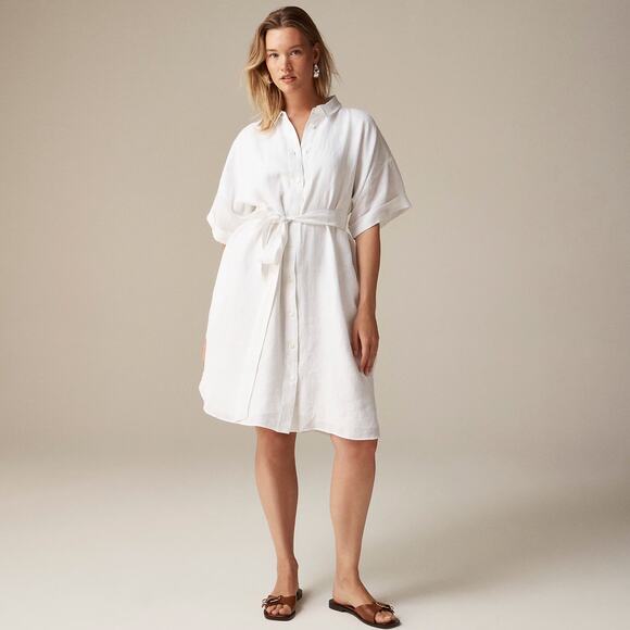 J. Crew Capitaine Linen Shirt Dress - Picture 1 of 6